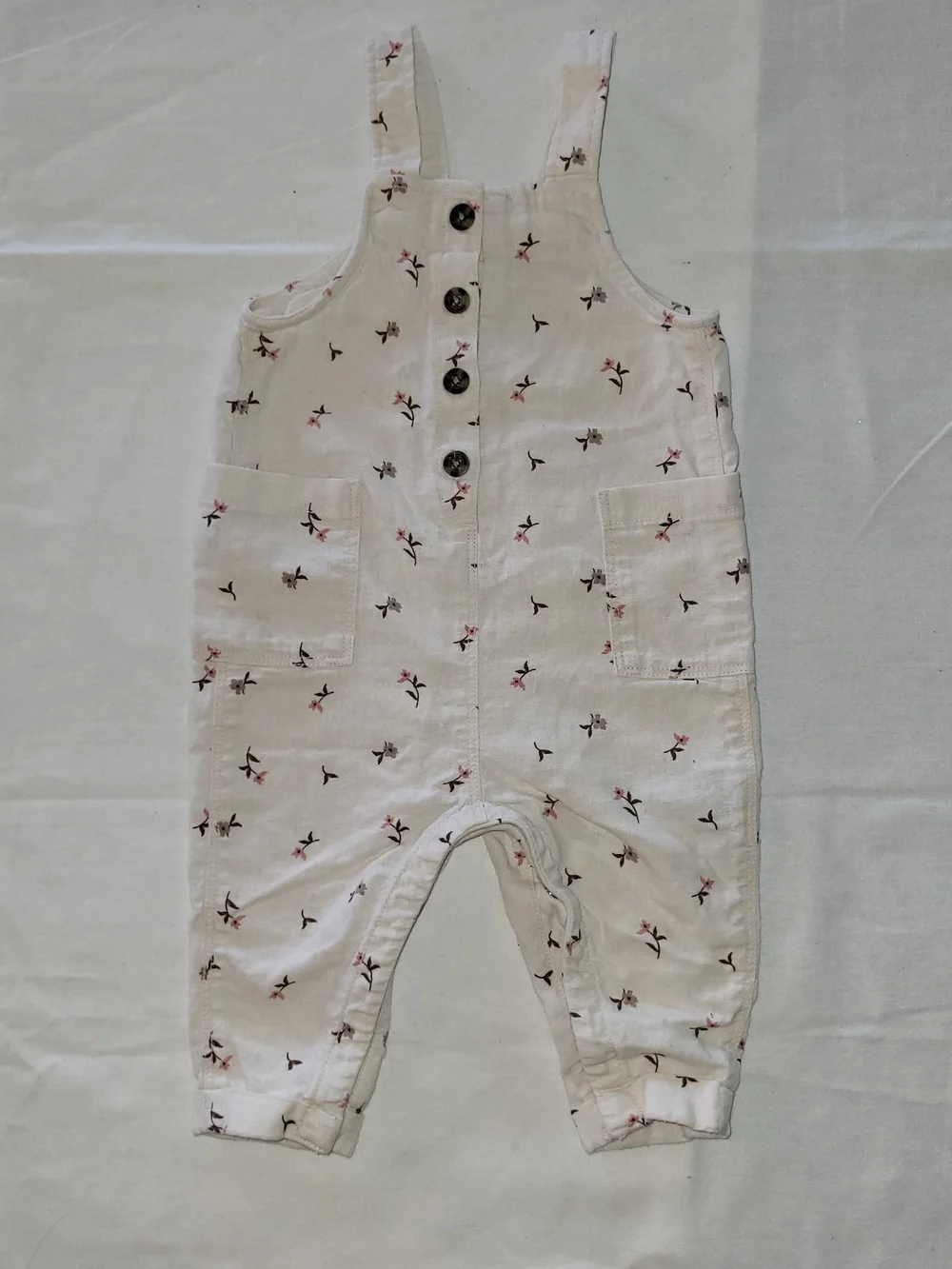Old Navy Cream Floral Button-Front Jacket & Overall Set